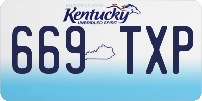 KY license plate 669TXP