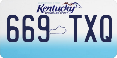 KY license plate 669TXQ