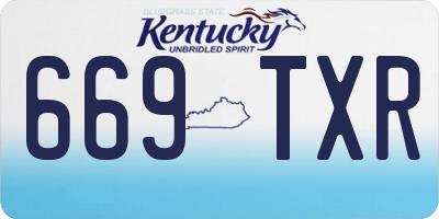 KY license plate 669TXR