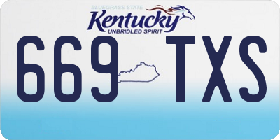 KY license plate 669TXS