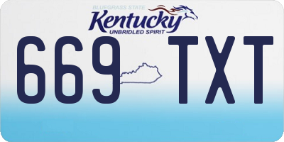 KY license plate 669TXT