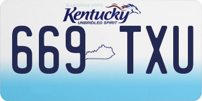 KY license plate 669TXU