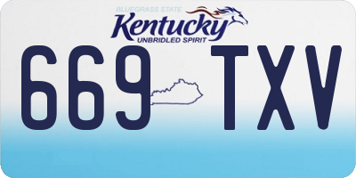 KY license plate 669TXV