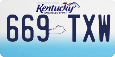 KY license plate 669TXW