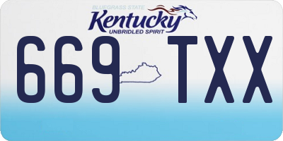 KY license plate 669TXX