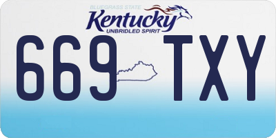 KY license plate 669TXY
