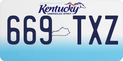 KY license plate 669TXZ