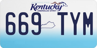 KY license plate 669TYM