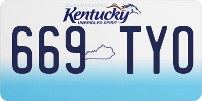 KY license plate 669TYO