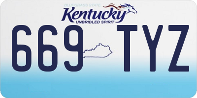 KY license plate 669TYZ