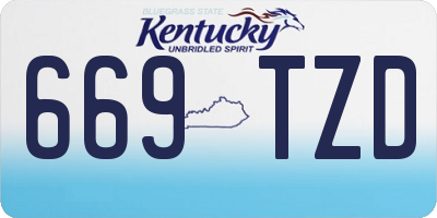KY license plate 669TZD