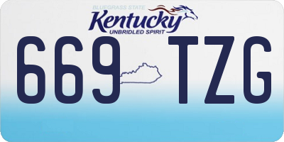 KY license plate 669TZG