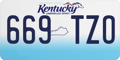 KY license plate 669TZO