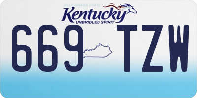 KY license plate 669TZW