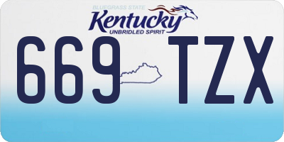 KY license plate 669TZX