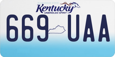 KY license plate 669UAA