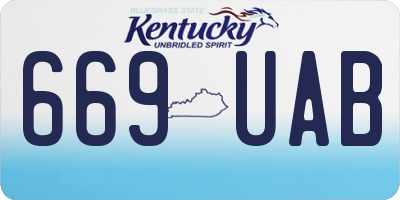 KY license plate 669UAB