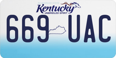 KY license plate 669UAC