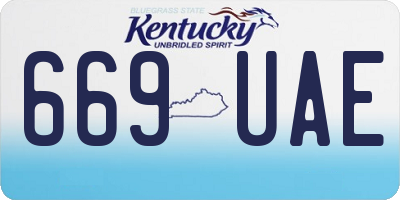 KY license plate 669UAE