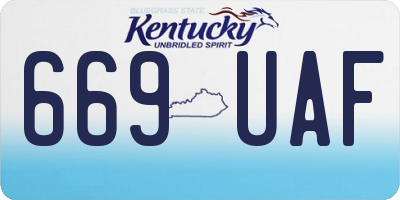 KY license plate 669UAF
