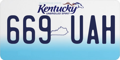 KY license plate 669UAH