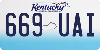 KY license plate 669UAI