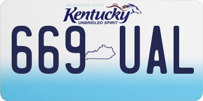 KY license plate 669UAL