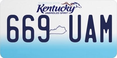 KY license plate 669UAM