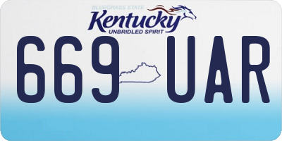 KY license plate 669UAR