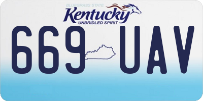 KY license plate 669UAV