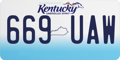 KY license plate 669UAW