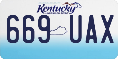 KY license plate 669UAX