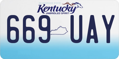 KY license plate 669UAY