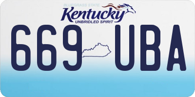 KY license plate 669UBA