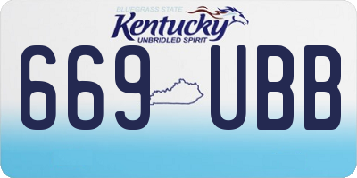 KY license plate 669UBB