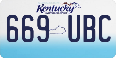 KY license plate 669UBC