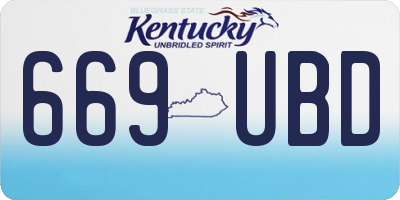 KY license plate 669UBD