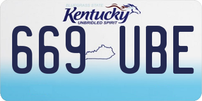 KY license plate 669UBE