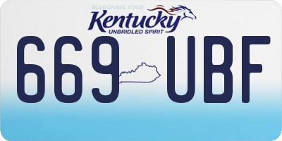 KY license plate 669UBF