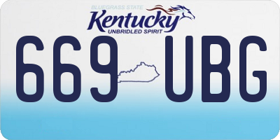 KY license plate 669UBG