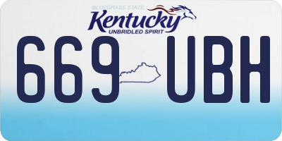KY license plate 669UBH
