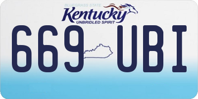 KY license plate 669UBI