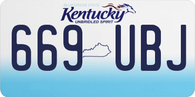 KY license plate 669UBJ