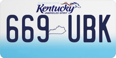 KY license plate 669UBK