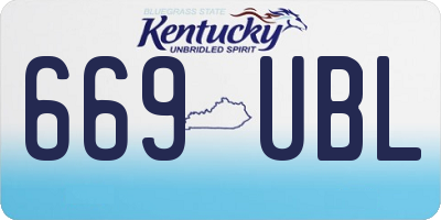 KY license plate 669UBL