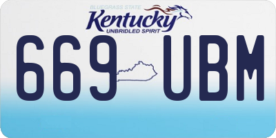 KY license plate 669UBM