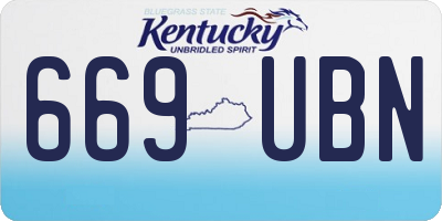 KY license plate 669UBN