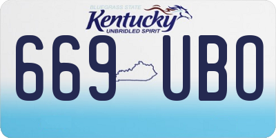 KY license plate 669UBO