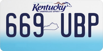 KY license plate 669UBP