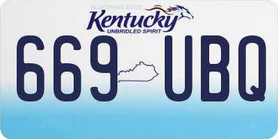 KY license plate 669UBQ